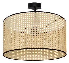 Duolla - Lampadario a plafone ROLLER RATTAN 1xE27/15W/230V diametro 45 cm beige/nero