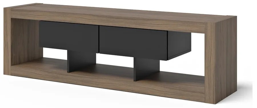 Tavolo TV marrone-nero in noce 175x52 cm Nara - TemaHome