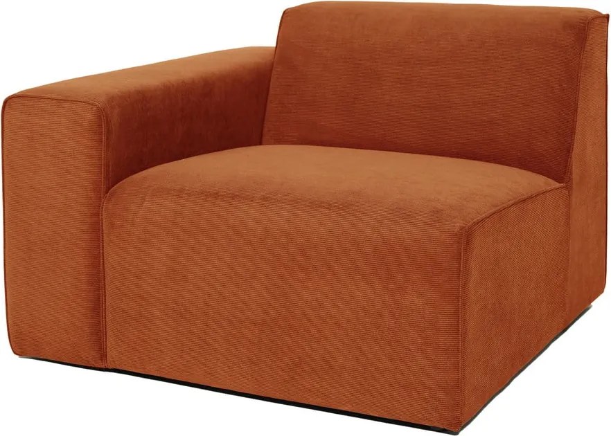 Modulo divano in velluto a coste arancione (angolo sinistro) Sting - Scandic