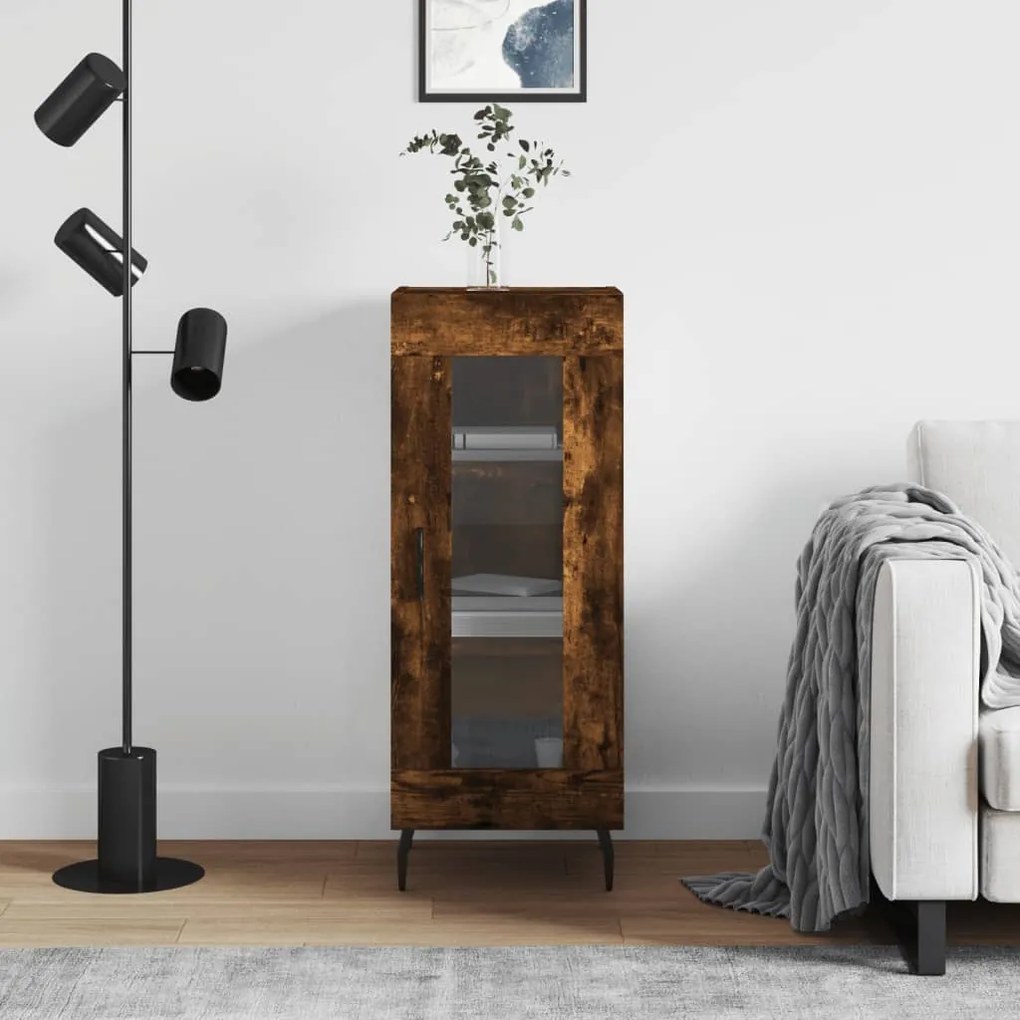 Credenza Rovere Fumo 34,5x34x90 Cm İn Legno Multistrato /