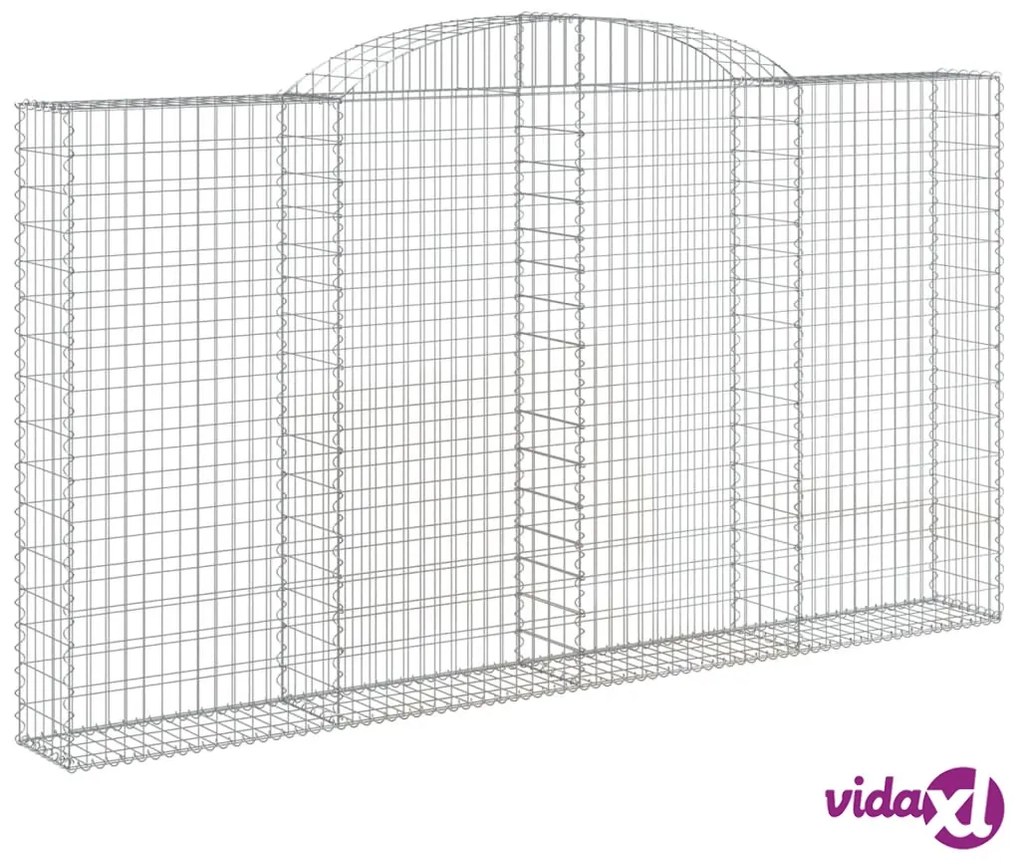 vidaXL Cesto Gabbione ad Arco 300x30x160/180 cm Ferro Zincato