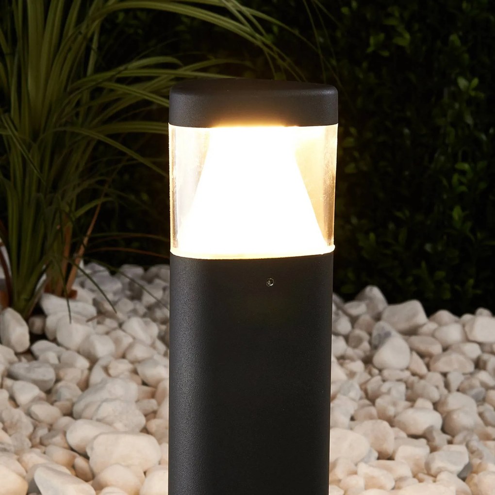Lucande lampioncino LED Milou, altezza 30 cm, antracite, alluminio MILOU, Nero, Alluminio, Moderno, Lampada LED da esterni