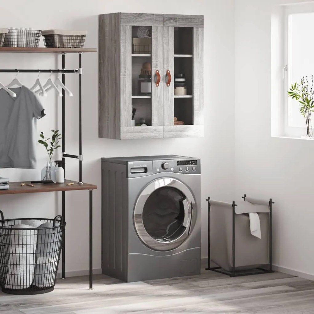 Mobile A Parete Grigio Sonoma 69,5x34x90 Cm /