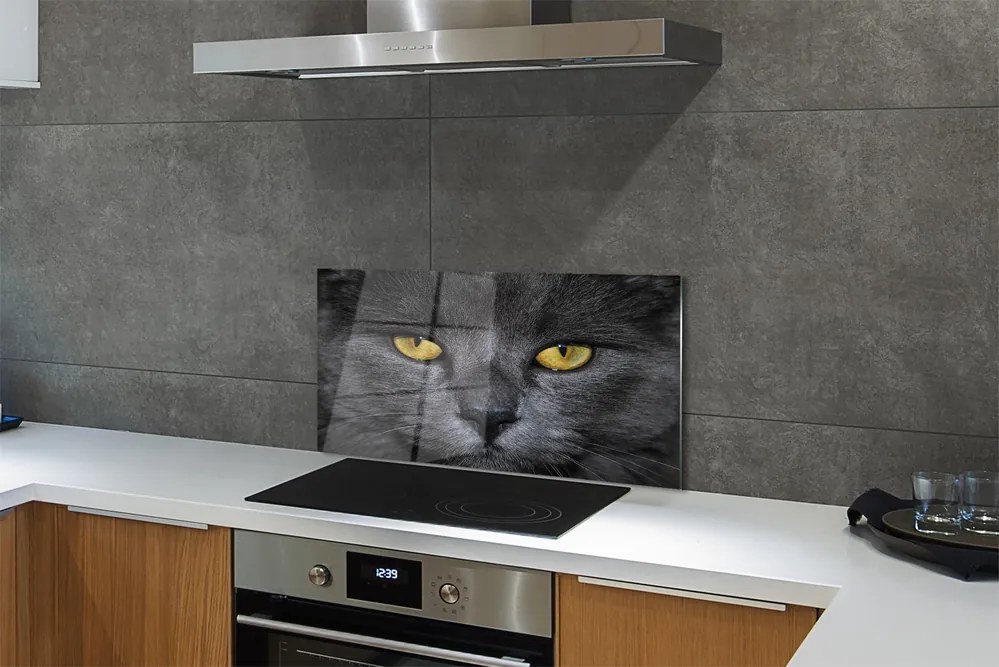 Pannello paraschizzi cucina Gatto nero 100x50 cm