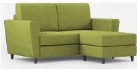 Divano 2 Posti con Pouf 172x145x85 cm Yasel in Tessuto Verde