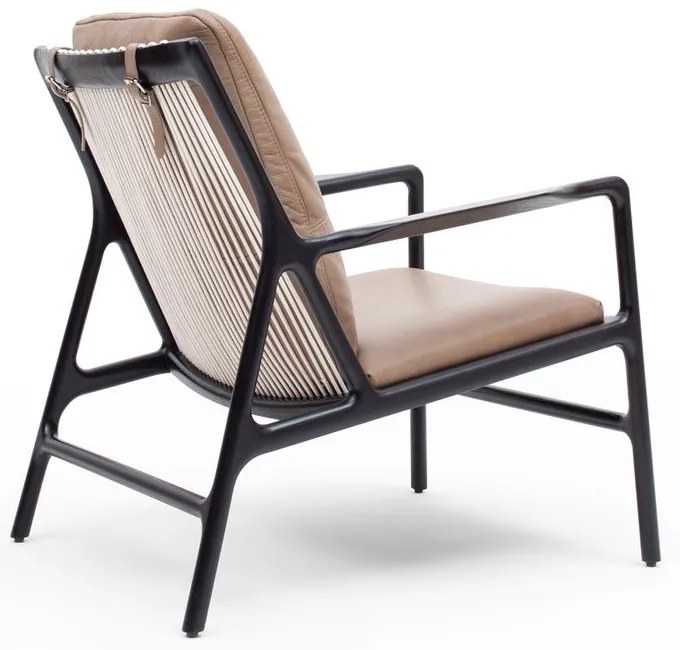 Poltrona in pelle nera e beige Dedo - Gazzda