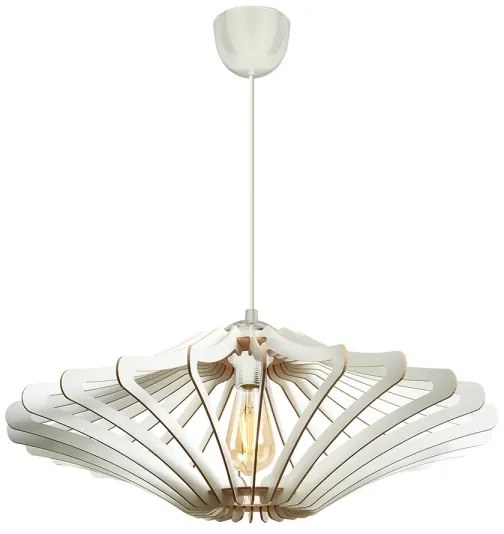 Lampadario a sospensione con filo 1xE27/60W/230V bianco diametro 47 cm bianco