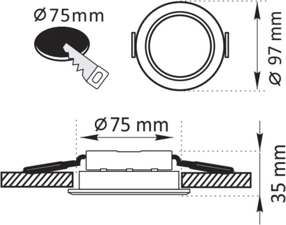 Luce LED da incasso ZOE LED/4,8W/230V nero