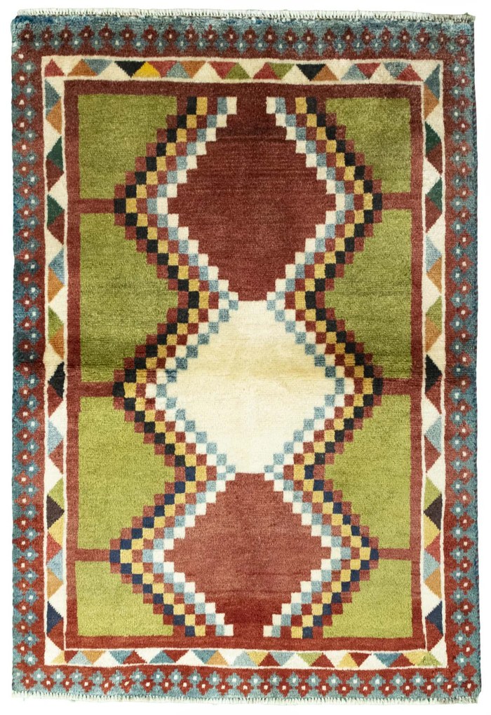 Gabbeh Tappeto 140x100 (Iran) Annodato A Mano