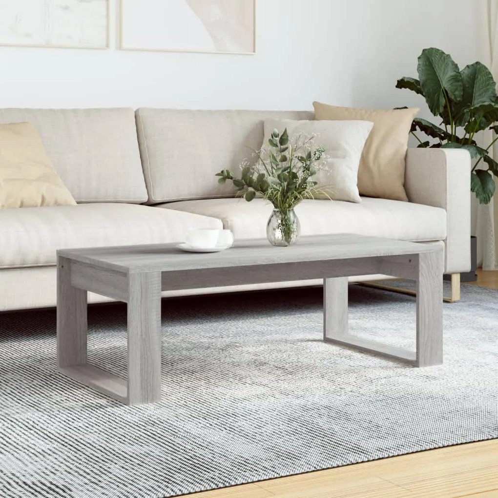 Tavolino Da Salotto Grigio Sonoma 102x50x35cm Legno Multistrato /