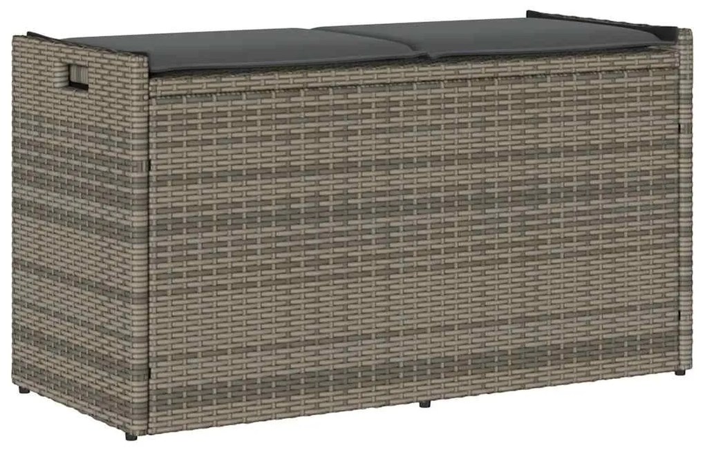 Cassapanca Da Esterno Con Cuscino Grigia 100 Cm İn Polyrattan /