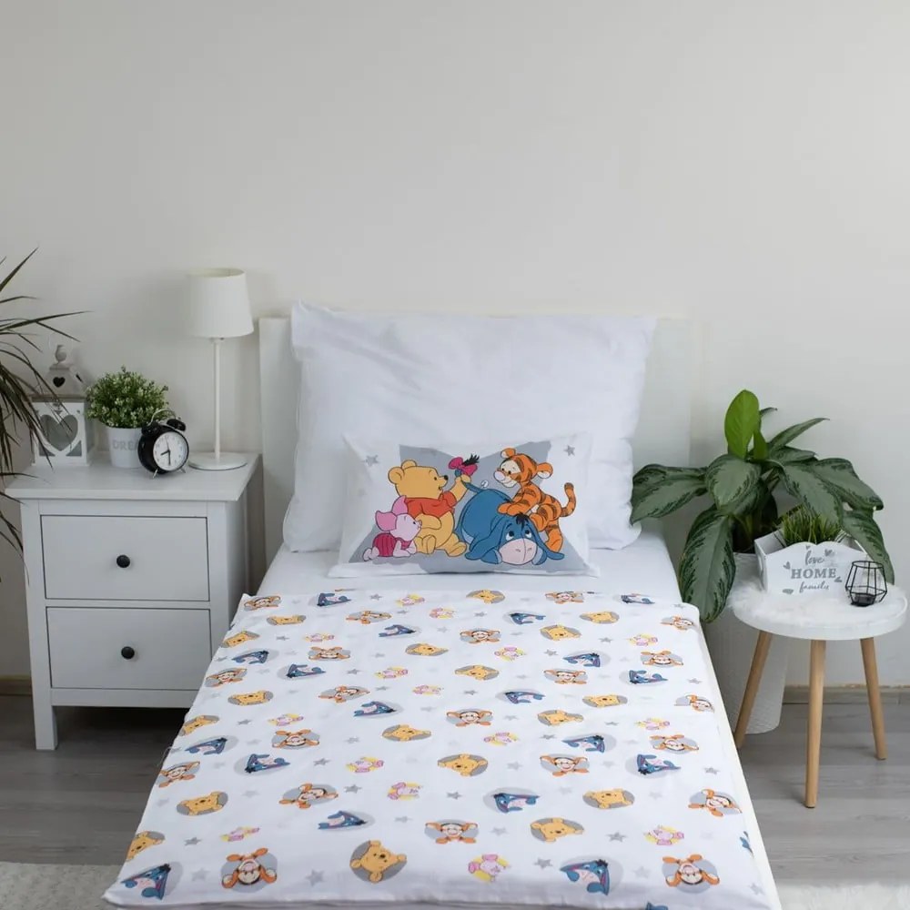 Set copripiumino e federa da bambini in cotone per culla 100x135 cm Winnie the Pooh "Stars" – Jerry Fabrics