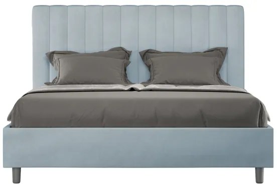 Letto matrimoniale e rete 160x190 in microfibra azzurro Agueda
