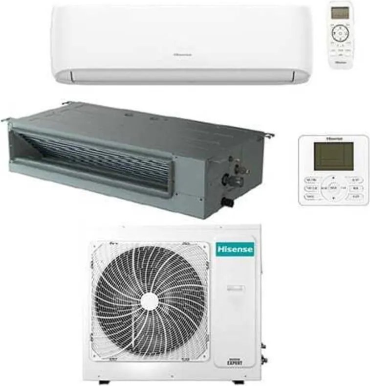 Hisense - Climatizzatore Condizionatore Hi Comfort + canalizzato R32 Dual Split Inverter 9000 + 18000 btu con u.e. 3AMW72U4RJC Classe a++/a+