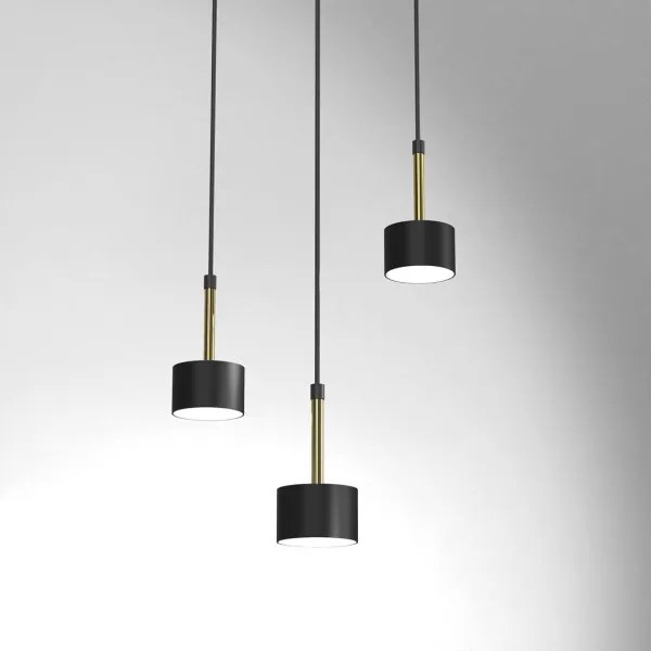 Lampadario su corda ARENA 3xGX53/11W/230V nero/oro