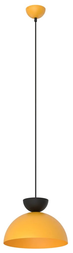 Lampadario Minimal Efesto Acciaio Nero Arancione 1 Luce Gx53 Ip20
