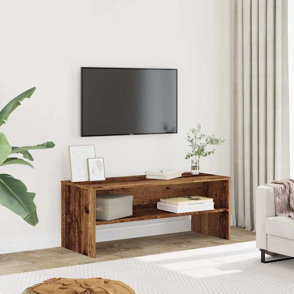 Mobile Porta Tv Legno Vecchio 100x40x40 Cm İn Truciolato /