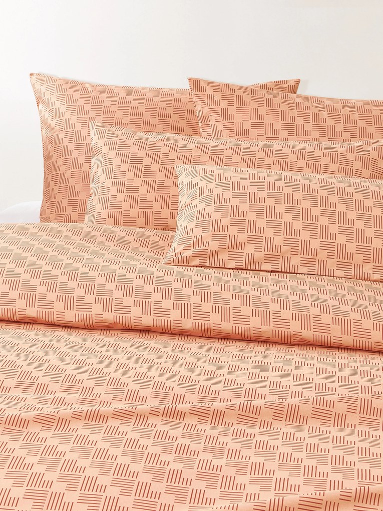 Copripiumino in cotone percalle con stampa geometrica Inki