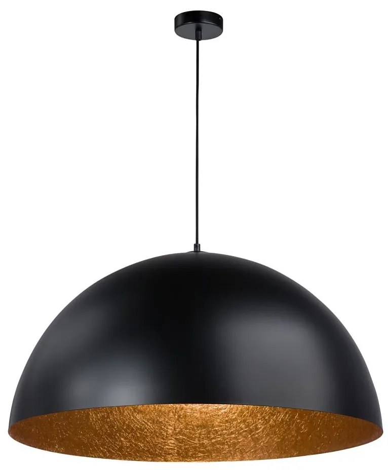 Lampadario a sospensione con filo SFERA 1xE27/60W/230V diametro 50 cm nero/rame