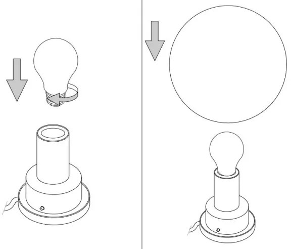 Ideal Lux - Vetro di ricambio universale MAPA per portalampade E27, Ø 20 cm, bianco