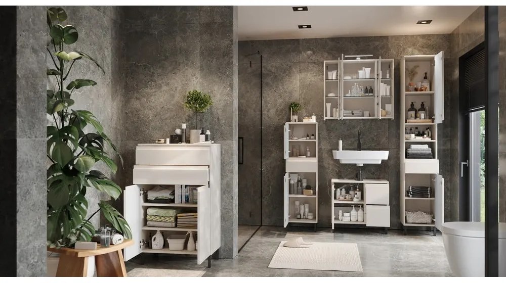 Mobile da lavabo color crema basso 60x56 cm Salinas – Germania