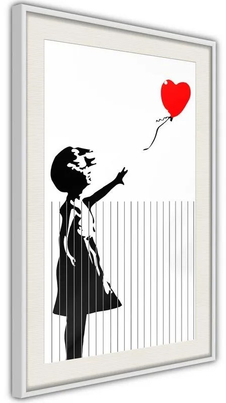 Poster  Banksy: Love is in the Bin  Cornice Quadri Cornice nera con pass-partout, Larghezza x Altezza Home decor 30x45