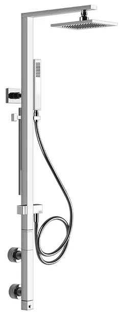 Colonna Doccia con Miscelatore Termostatico doccetta e soffione Cromo Rettangolo 23411 Shower Gessi