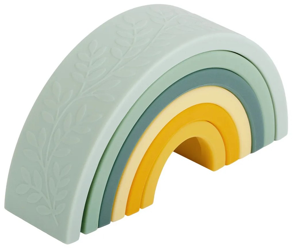 A Little Lovely Company - arcobaleno montessoriano impilabile - verde e giallo