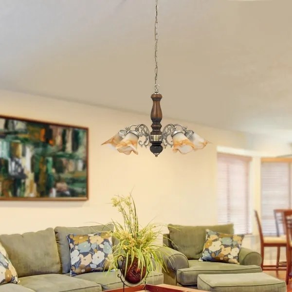 Rabalux 7095 - Lampadario a sospensione con catena RUSTIC 3 5xE14/40W/230V