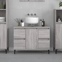 Mobile Lavabo Grigio Sonoma 80x33x60 cm in Legno Multistratocod mxl 80836