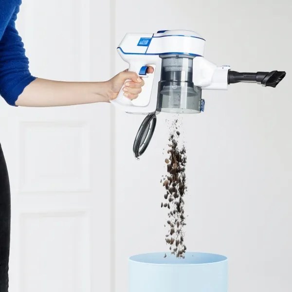 Niceboy ION Hurricane H5- Aspirapolvere a batteria 2in1 150W/2200 mAh bianco/blu