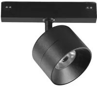 Proiettore binario DAVINCI 48V in alluminio nero 10W luce calda 3000K