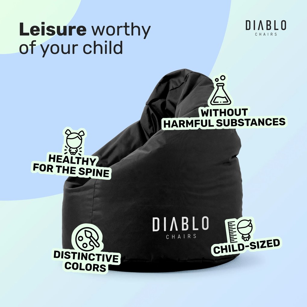 Pouf per bambini Diablo Chairs: Nero