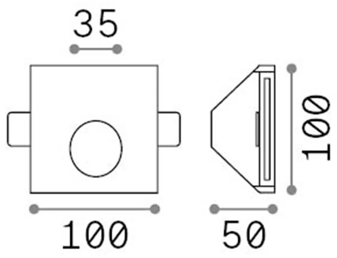 Tecnico Walky-3 Pietra - Cemento - Gesso Bianco Led 1W 3000K Luce Calda