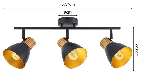 Brilagi - Lampada a spot ODENSE 3xE14/10W/230V legno/nero