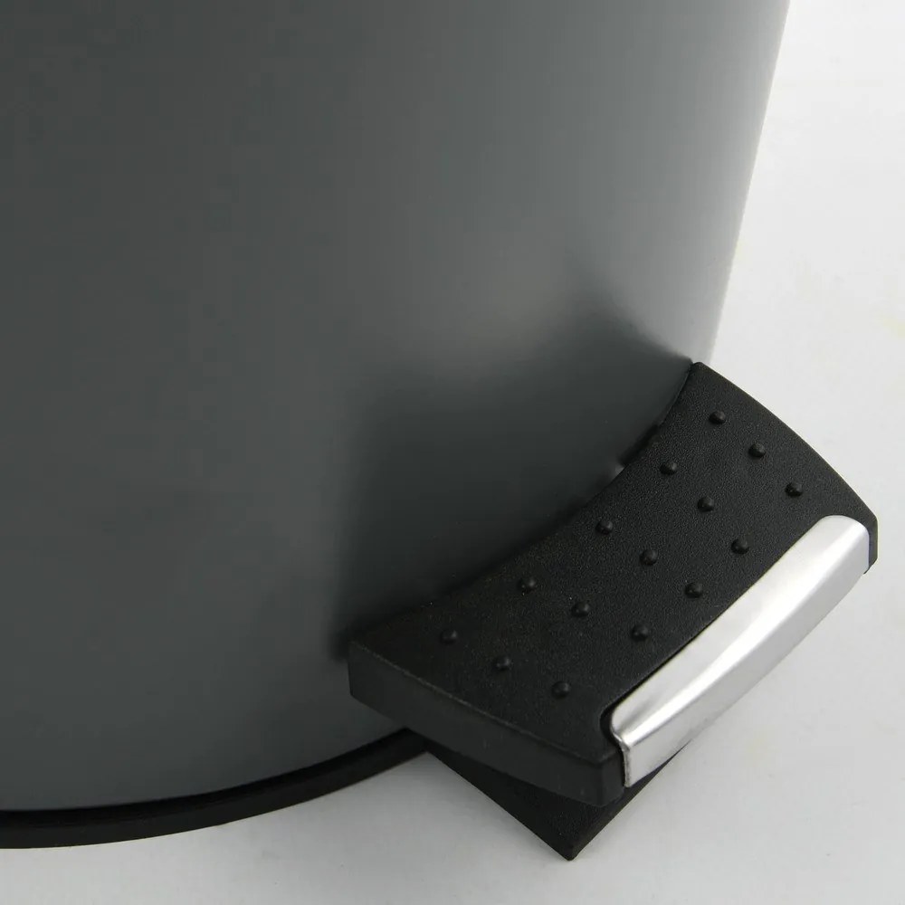 Cestino per la spazzatura grigio scuro in acciaio con pedale 5 l Adonis – Spirella