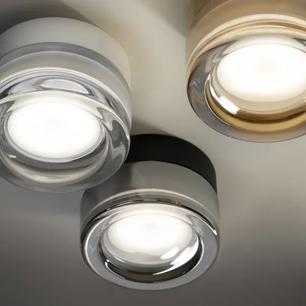 Ideal Lux - Plafoniera LED per bagno LOLLY 1xGX53/9W/230V Ø 10,5 cm nero/fumé