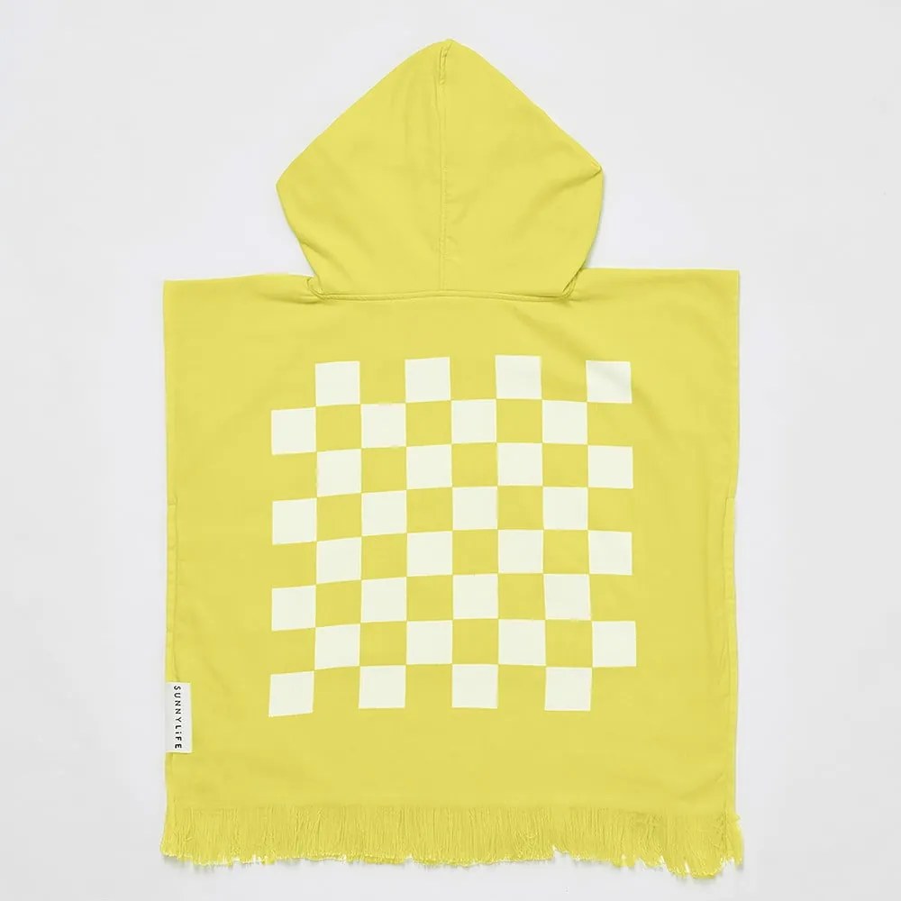 Asciugamano in cotone giallo con cappuccio 62x63 cm Checkerboard - Sunnylife