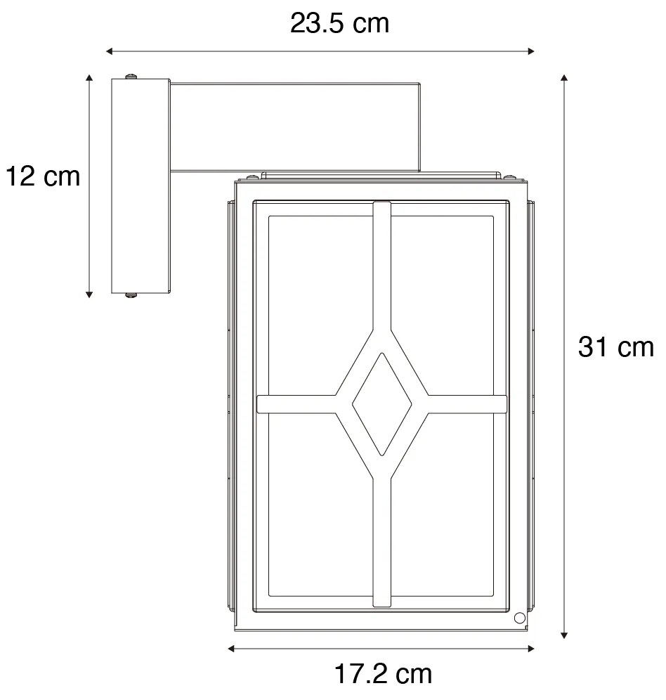 Lampada da parete per esterni classica nera IP44 - Dover