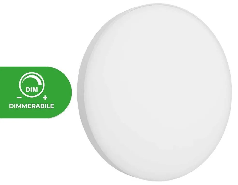 Plafoniera LED 24W Rotonda Ø230mm IP54 Bianco Slim Dimmerabile