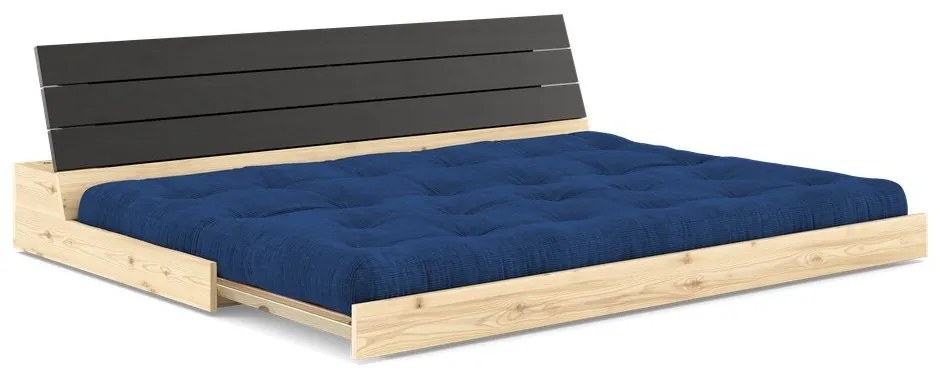 Divano letto in velluto a coste blu 196 cm Base - Karup Design
