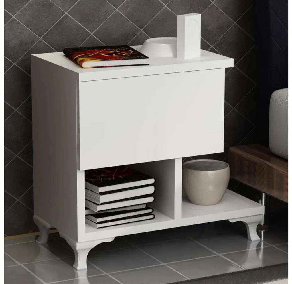 Comodino CAST 46,8x46,8 cm bianco