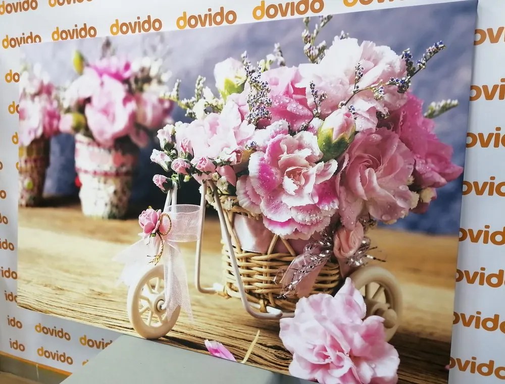 Quadro su tela – Garofano rosa romantico in stile vintage