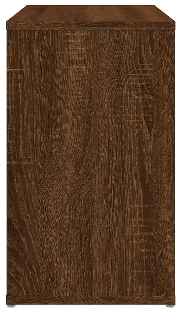 Mobiletto laterale rovere marrone 60x30x50 cm legno multistrato
