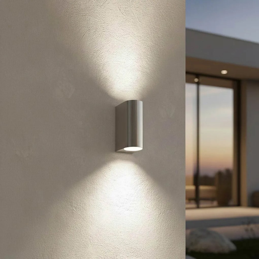 Applique da Esterno Bidirezione IP65 GU10 Stondata - Inox