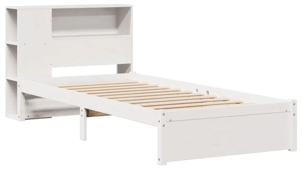 Letto libreria senza materasso bianca 90x200 cm legno di pino