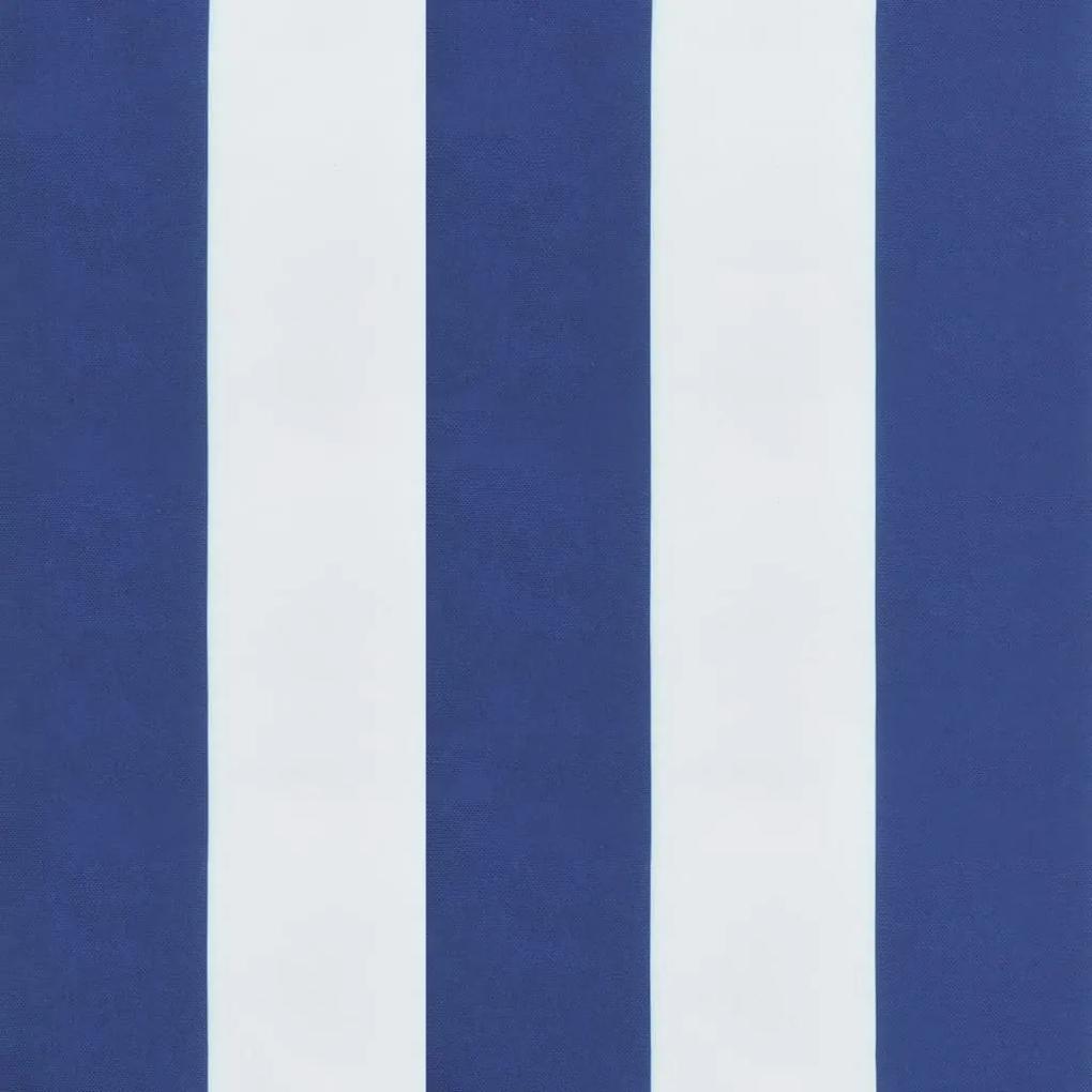 Cuscino Pallet Strisce Bianche e Blu 60x60x8 cm Tessuto Oxford