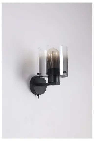 Searchlight 88912-1BK - Applique SWEDEN 1xE27/60W/230V nero/smoked