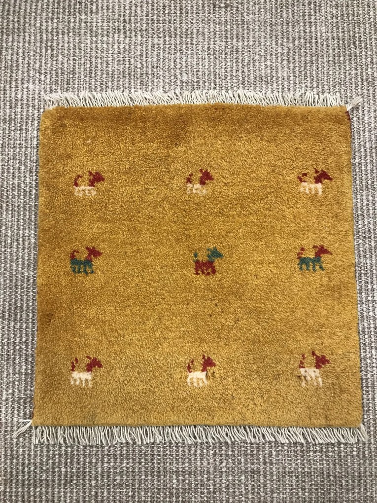 Gabbeh Tappeto persiano 40x40 Giallo (Iran) Annodato A Mano