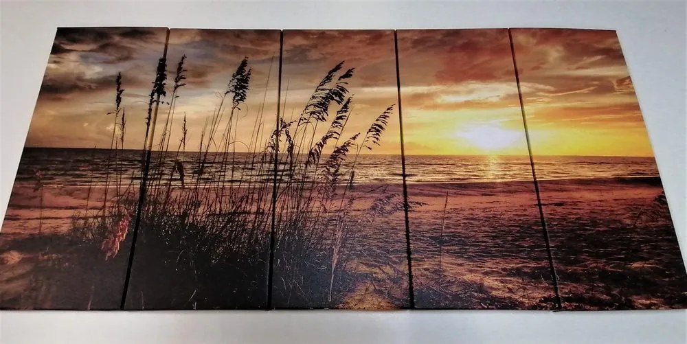 Quadri 5 pezzi – Tramonto sulla spiaggia